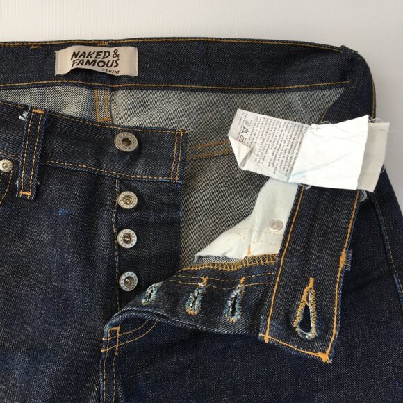 Naked & Famous Skinny Guy Selvedge Button Fly Jeans 29 - Picture 3 of 11